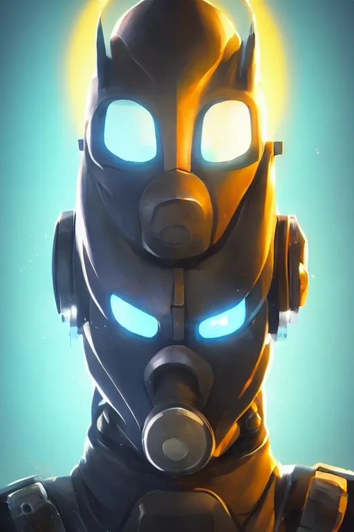 Image similar to epic mask helmet robot ninja portrait stylized as fornite style game design fanart by concept artist gervasio canda, behance hd by jesper ejsing, by rhads, makoto shinkai and lois van baarle, ilya kuvshinov, rossdraws global illumination radiating a glowing aura global illumination ray tracing hdr render in unreal engine 5