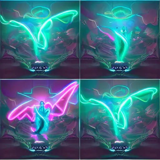 Image similar to create concept of a neon elemental, whirling energy made of neon ( dramatic, cinematic, digital fantasy art )