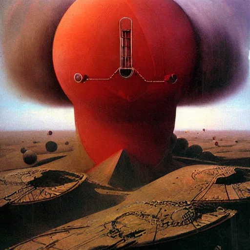 Image similar to atompunk 4 k painted by zdzisław beksinski