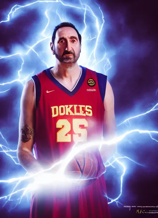 Image similar to portrait photography of mike krzyzewski as the god king emperor, blue devils, basketball, glowing, divinity power, volumetric light, unreal engine 5