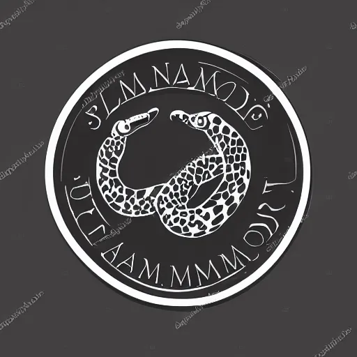 Image similar to vector image of a symbolic black salamander logo, clean, iconic, simple, symbolic, symbol, artstation, white background