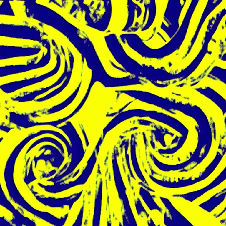 Prompt: a banana by andy warhol emerging from illusory motion dazzle camouflage perlin noise optical illusion