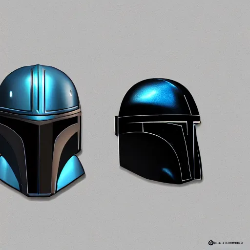 Prompt: Rejected the mandalorian helmet designs, product lighting