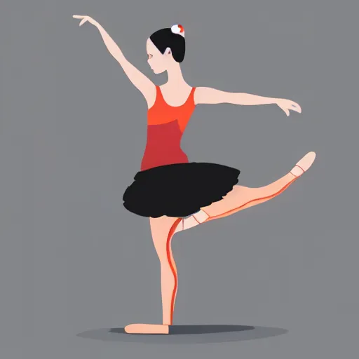 Image similar to ballerina in dancing pose vector logo, professional sports style, flat colour, svg, professional, sharp edges