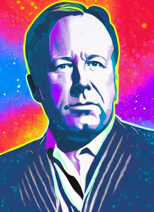 Prompt: alex jones by Zbigniew Brzezinski lisa frank