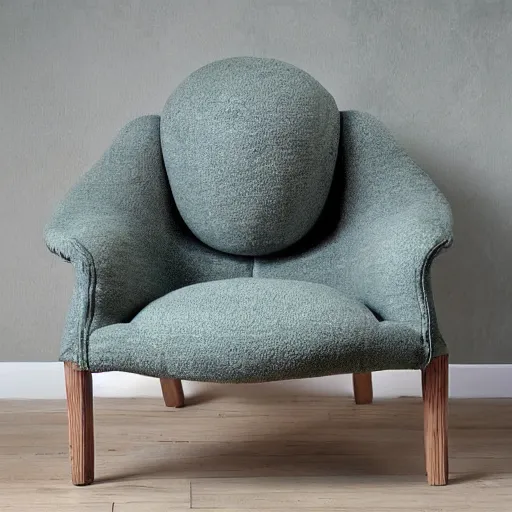 Image similar to an armchair that looks like an avocado