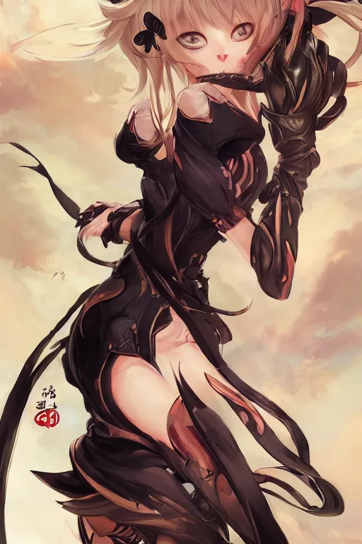 Image similar to cat girl in a blade and soul spinoff artbook rendered by the artist Hyung tae Kim, Jiyun Chae, Lê Long, Joe Madureira, trending on Artstation by Hyung tae Kim, artbook, Stanley Artgerm Lau, WLOP, Rossdraws , James Gurney