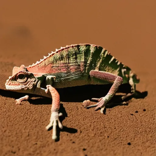 Image similar to a chameleon skeleton on mars