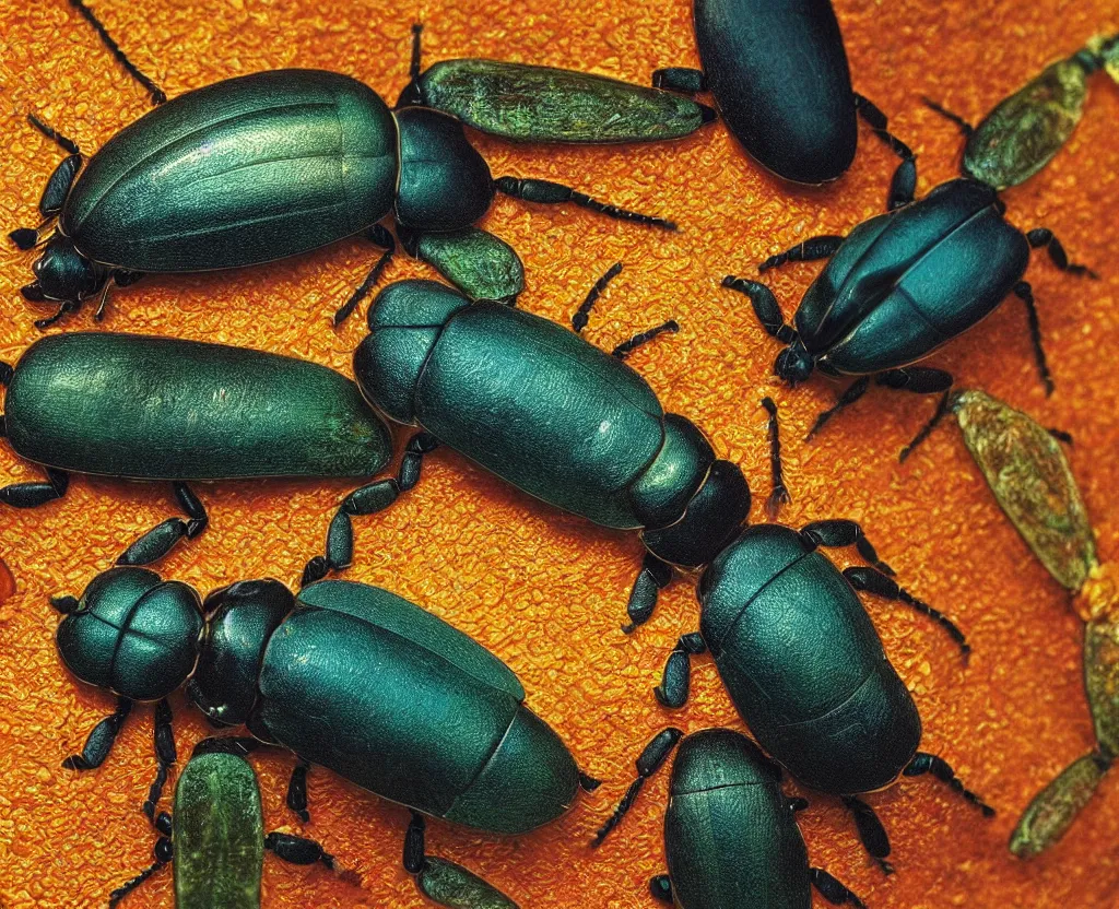 Prompt: a closeup of a beautiful colorful beetle coleoptera. high quality national geographic by gustave boulanger, clemens ascher, joaquin sorolla