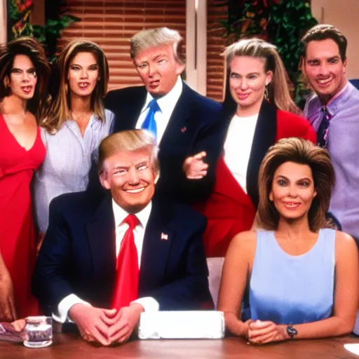 Image similar to donald trump in a 9 0 s sitcom