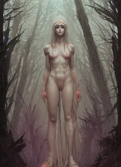 Prompt: A goddess of the forest, trending on Artstation, Greg Rutkowski, Wayne Barlowe