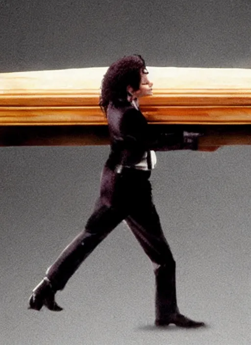 Image similar to photo still of michael jackson unconscious inside a coffin, full-shot, 4k