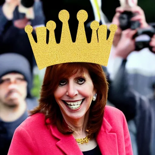 Image similar to cristina!! kirchner!! with gold crown