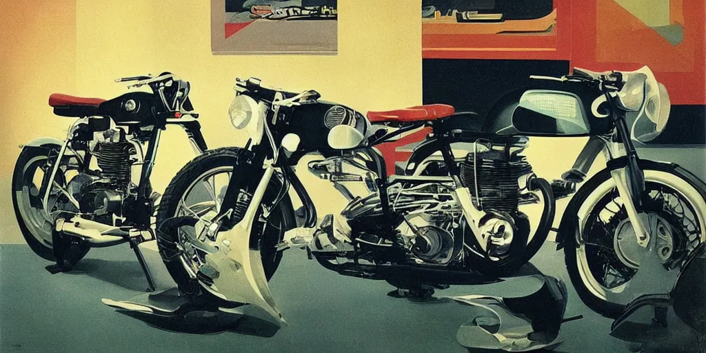 Prompt: “ ( ( ( ( ( 1 9 5 0 s motorcycle cafe racer scrambler ) ) ) ) ) by dieter rams and chris foss and syd mead!!!!!!!!!!!!!!!!!!!!! ”