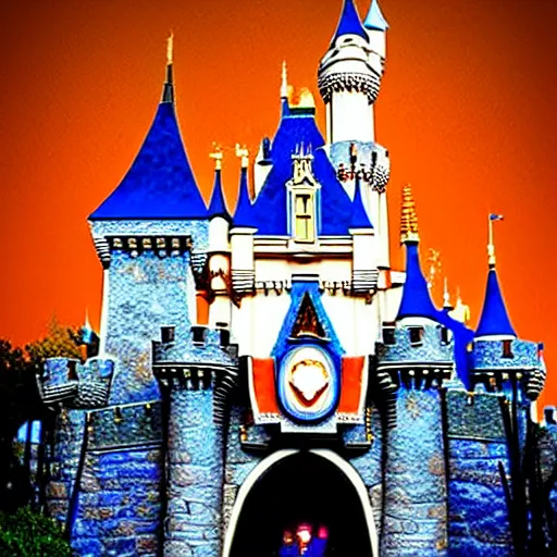 Image similar to disneyland castle, gothic horror, elden ring