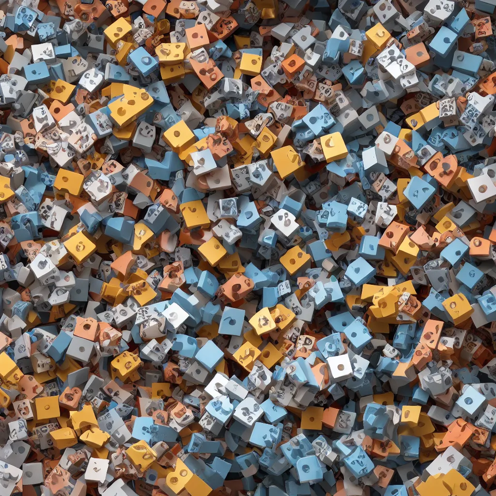 Image similar to there was a time when the pieces fit but i watched them tumble down, octane render, photo realistic, hyper realistic, 8 k resolution style of alvin schwartz