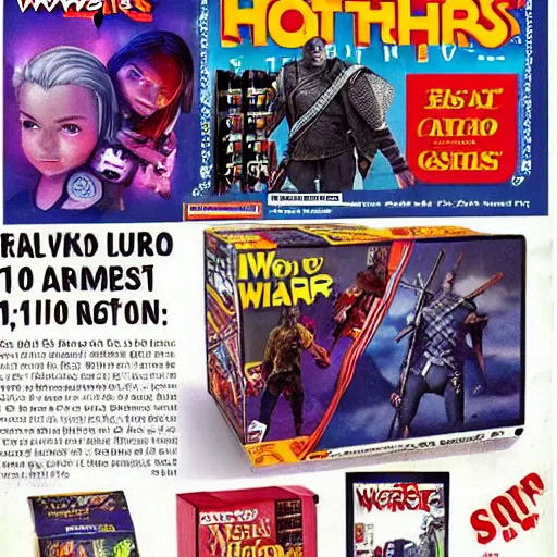 Prompt: 1990s Toys R Us newspaper ad for the hot new Witcher video game on the Super Nintendo