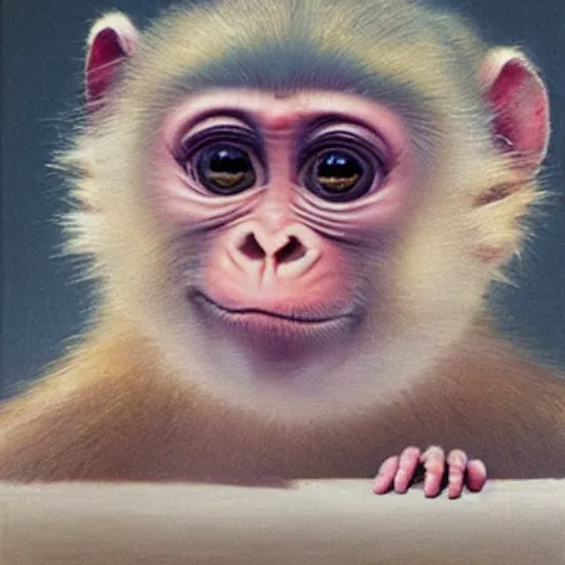Image similar to The Cute Baby Monkey by Wayne Thiebaud