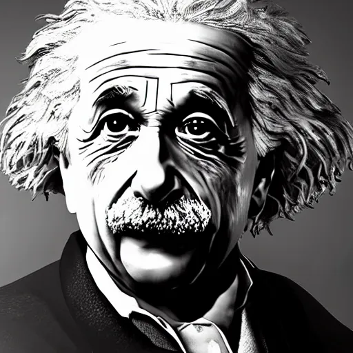 Image similar to Albert Einstein in Call of Duty Black Ops, highly detailed, high quality, HD, 4k, 8k, Canon 300mm, professional photographer, 40mp, lifelike, top-rated, award winning, realistic, sharp, no blur, edited, corrected, trending