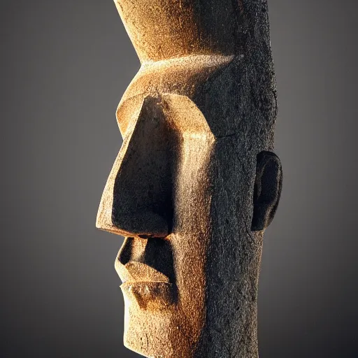 Prompt: Kanye moai head on easter Island