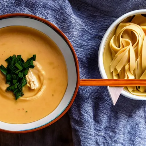 Prompt: hyperrealistic photo of a bowl of soup made of saturn shaped pasta