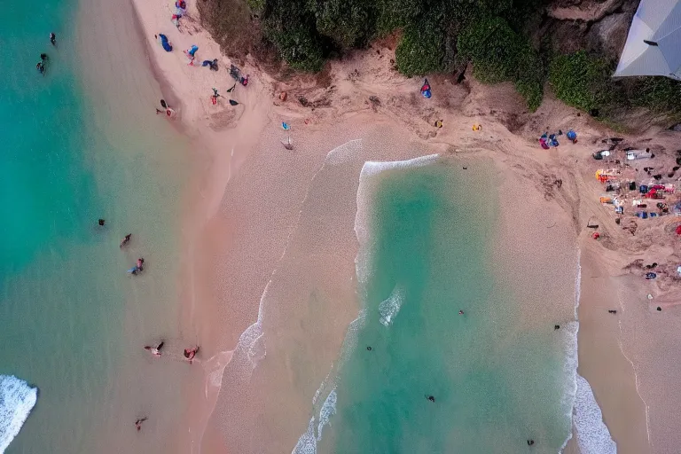 Image similar to drone shot of fire on the beach