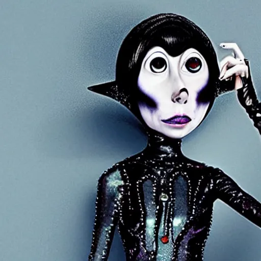 Image similar to lady gaga as Coraline bad mother