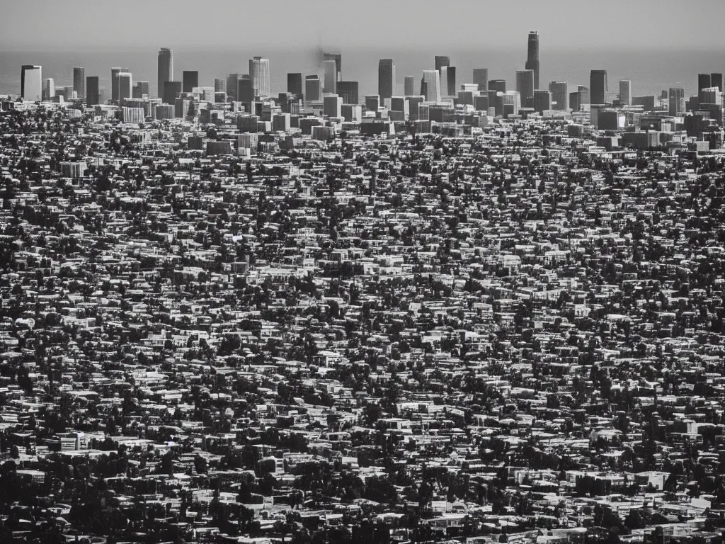 Image similar to “A black and white 35mm photo of Los Angeles”