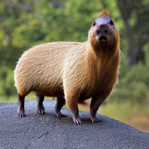 Prompt: capybara with a cape