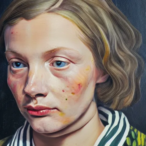 Image similar to high quality high detail painting by lucian freud, hd, portrait of liv tylor, photorealistic lighting