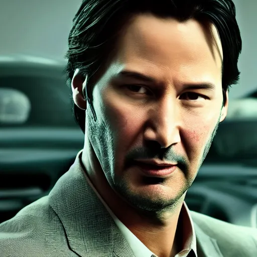 Prompt: keanu reaves as car salesman, stunning, hyper detailed, 4 k cinematic octane render