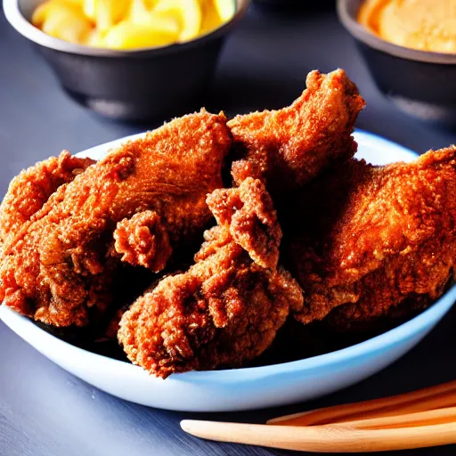 Image similar to black fried chicken, photo, detailed, 4k