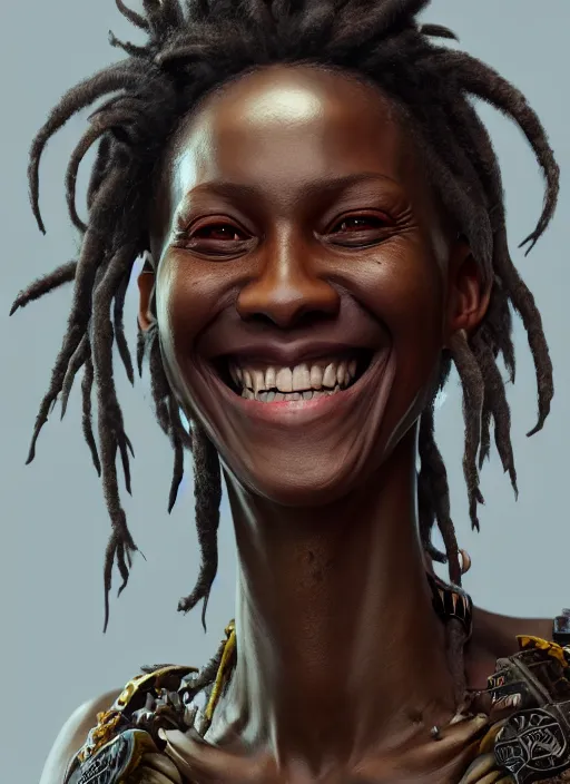 Prompt: judge dreadd smiling, au naturel, hyper detailed, digital art, trending in artstation, cinematic lighting, studio quality, smooth render, unreal engine 5 rendered, octane rendered, art style by klimt and nixeu and ian sprigger and wlop and krenz cushart