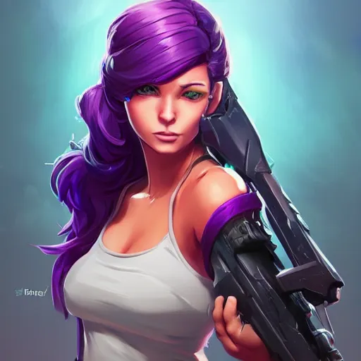 Image similar to beautiful female purple hair fantasy art apex fortnite Video game icon, 2d game art gta5 cover , official fanart behance hd artstation by Jesper Ejsing, by RHADS, Makoto Shinkai and Lois van baarle, ilya kuvshinov, rossdraws