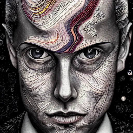 Image similar to jelon musk by junji ito, digital art, deepdream cosmic, 3 d high definition, trending on artstation, photorealistic, high resolution, 8 k, octane, hyper detailed, trending on deviantart insane details, intricate, elite, ornate, elegant trend, highly detailed and intricate, sharp focus, photography, unreal engine