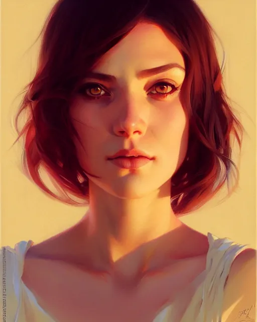 Prompt: stylized portrait of an artistic pose, composition, young fancy lady, realistic shaded, fine details, realistic shaded lighting poster by ilya kuvshinov, magali villeneuve, artgerm, jeremy lipkin and michael garmash and rob rey