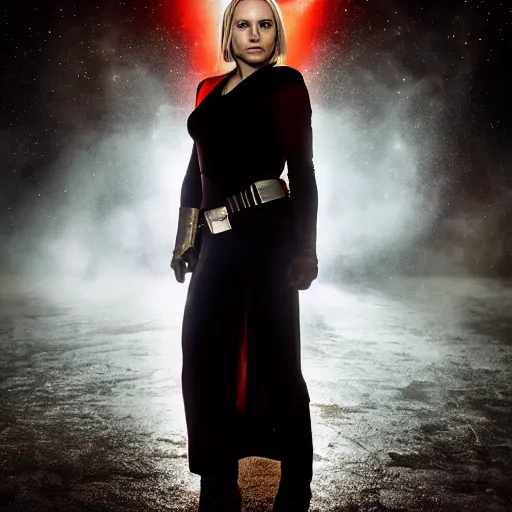 Prompt: Kristen Bell in Star Wars, glowing, dramatic, cinematic, Sony a7R IV, symmetric balance, polarizing filter, Photolab, Lightroom, 4K, Dolby Vision, Photography Award