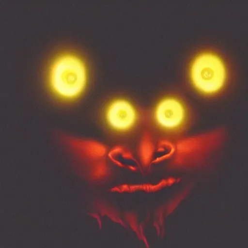 Image similar to a figure of darkness with eyes of fire