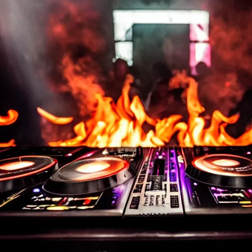 Image similar to the dj decks on fire