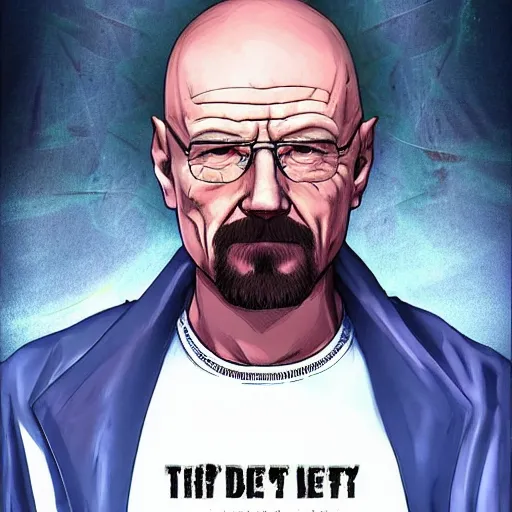 Image similar to walter white in the style of devil may cry 5