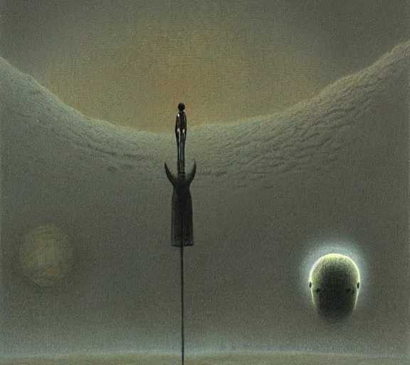 Image similar to occult astronauts by beksinski