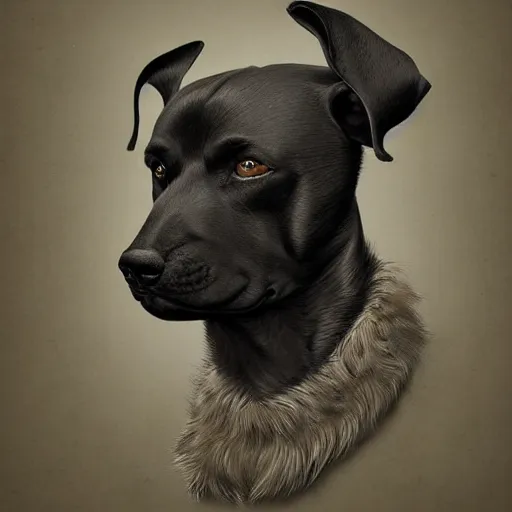 Prompt: ripped physique crown collar leash Man portrait Sherlock Samuel Beckett snout Detective Anthropomorphic furry fuzzy fashion vogue Rotweiler man wearing a Rotweiler costume wearing a hobo costume gerald brom bastien grivet greg rutkowski norman rockwell portrait face head snout ears eyes illustration tombow