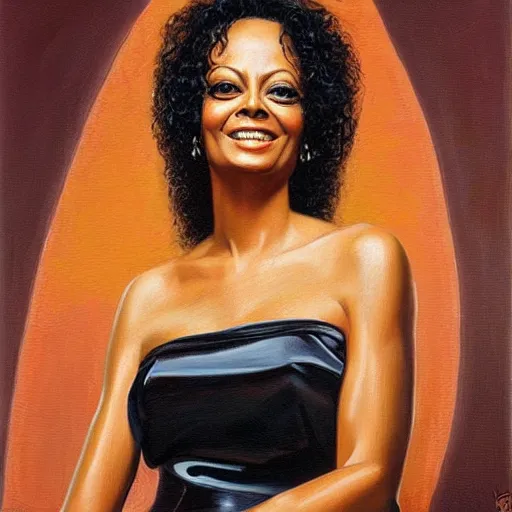 Prompt: Oil Painting of Diana Ross by Francine van Hove