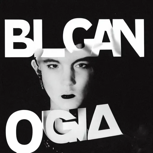 Image similar to black on white editorial typography cover for balenciaga in style of david rudnick, y 2 k