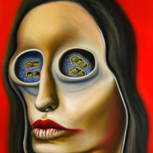 Prompt: a gamblers sorrow, surrealism, oil and acrylic on canvas, high detail