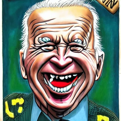 Image similar to freaky portrait of Joe Biden as Rat Fink by Ed 'Big Daddy' Roth