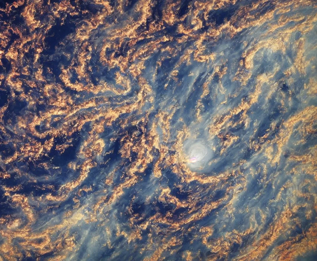 Prompt: psychedelic clouds forming over earth as the world comes to an end