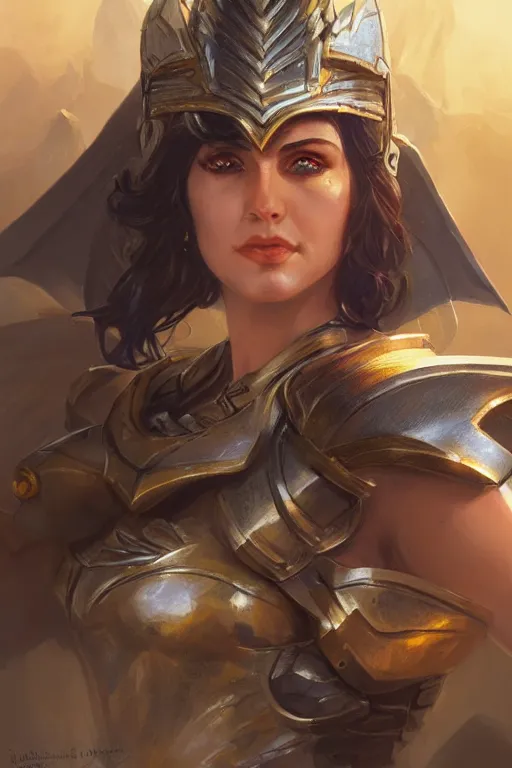 Image similar to amazon valkyrie athena, d & d, fantasy, portrait, highly detailed, headshot, digital painting, trending on artstation, concept art, sharp focus, illustration, art by artgerm and greg rutkowski and magali villeneuve