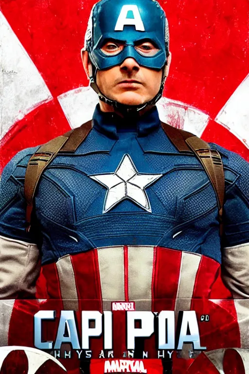 Prompt: Hide your pain harold as captain america, cinematic poster