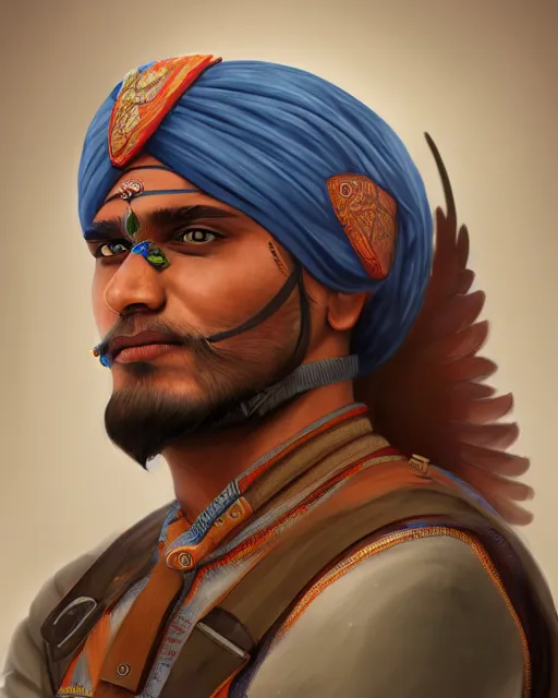 Image similar to A portrait of mragot robbit as an indian fighter, digital art, highly detailed, artstation, sharp, high quality